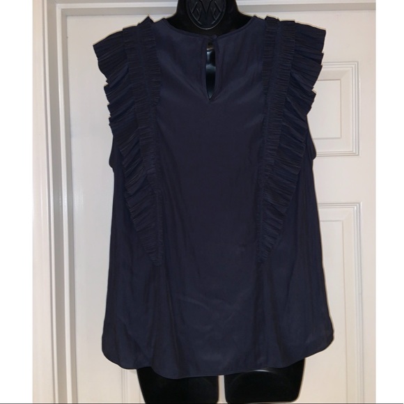 Joie Cruzita Pleated-ruffle Blouse In Midnight –– NWT - Picture 11 of 15